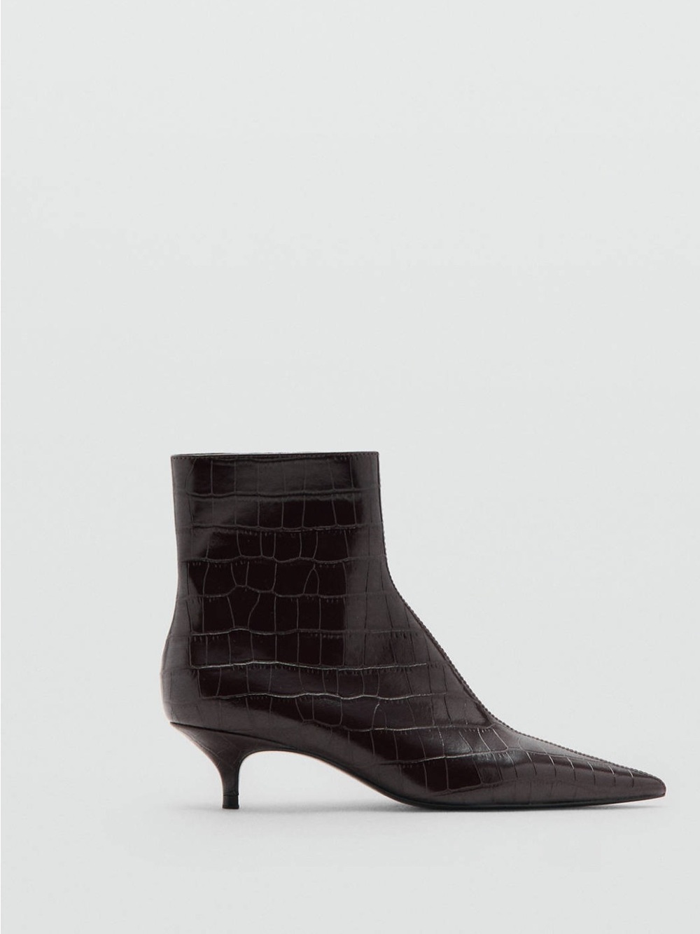 Mango KITTEN HEEL POINTED-TOE ANKLE BOOT